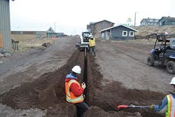 Trenching operations on St. Paul Island. Trenching operations on St. Paul Island.