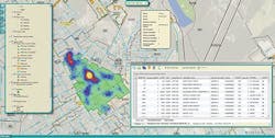 Assessing network capacity during network maintenance order requires a map displaying subscriber info, fiber segments, work order tracking, field tech and vehicle tracking and inventory available.