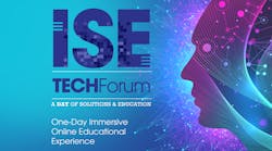 ISE TECHForum 2020 Virtual Experience graphic with logo and face