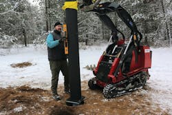 Composite towers can be installed without the need for concrete bases, instead using fast-curing foam foundations or helical anchor systems. Composite towers can be installed without the need for concrete bases, instead using fast-curing foam foundations or helical anchor systems.