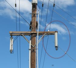 Figure 2. Clearances needed for pole mounted wireless antenna. Figure 2. Clearances needed for pole mounted wireless antenna.