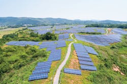 Aerial view of a hillside solar farm (Image source: Varnish Software) Aerial view of a hillside solar farm (Image source: Varnish Software)