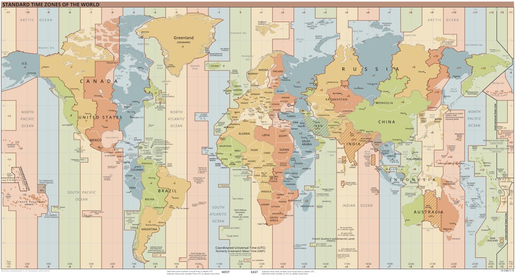 Source: https://en.wikipedia.org/wiki/Coordinated_Universal_Time#/media/File:World_Time_Zones_Map.png