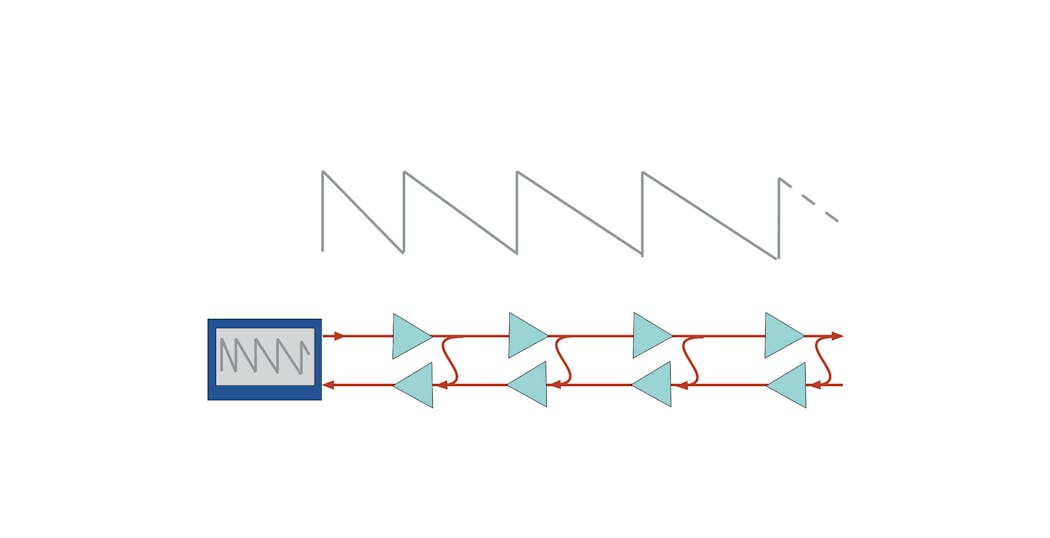 Figure 3. The C-OTDR uses splitters to use a second fiber as a return path.