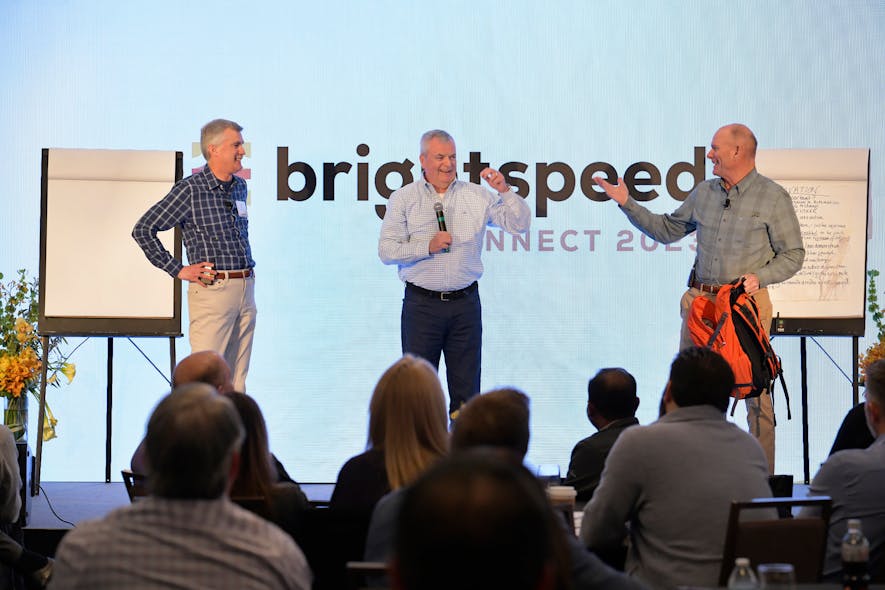 Chris, Tom, and Bob (left to right) at Brightspeed&apos;s inaugural senior leadership meeting, Connect 2023.