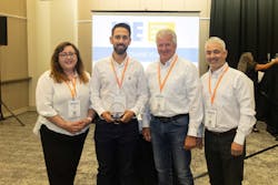 Amy Waldron, Scott Hodha, Scot Bohaychyk, and Ryan KcKnight from Emtelle. Amy Waldron, Scott Hodha, Scot Bohaychyk, and Ryan KcKnight from Emtelle.