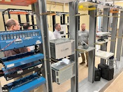 Manager of Network Architecture Trent Schell showing guests the BTAC Manager of Network Architecture Trent Schell showing guests the BTAC