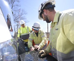 NineStar Connect, Greenfield, Indiana, employees deploying fiber. NineStar Connect, Greenfield, Indiana, employees deploying fiber.