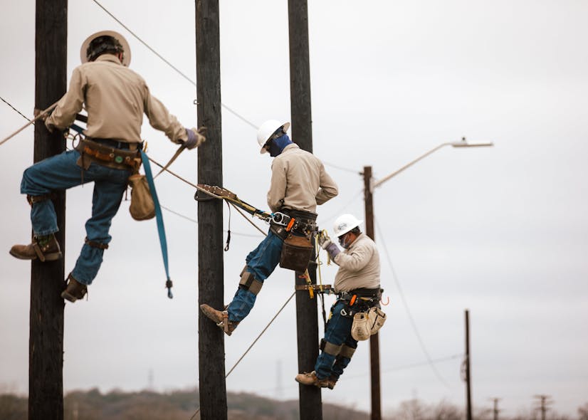 Hill Country Internet and Phone Service (HCTC), Ingram, Texas, linemen installing fiber.