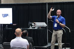 William Miller, showcasing AFL products in the Demo Zone. William Miller, showcasing AFL products in the Demo Zone.