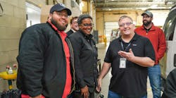 Garage visit and all hands call in Harrisburg, PA. Pictured left to right: Ricky Urena, Jeff Harmon, Teonna Proctor, Doug Sullivan, and Dan Schopf.