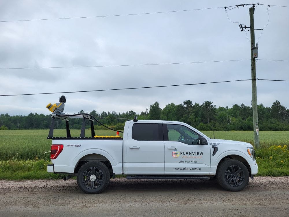 The Trimble MX50 mobile mapping system collects lidar data and 360-degree imagery while driving at posted speeds. Photo credit Planview USL.