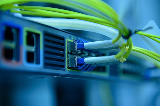 Network optical fiber cables and hub on communication
