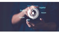 Concept of language translation application technology ,speaking different languages around the world Concept of language translation application technology ,speaking different languages around the world