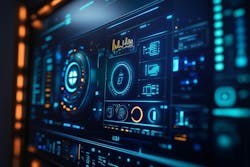 Energy Monitoring System Display Showcasing Smart Home Utilities And Data Energy Monitoring System Display Showcasing Smart Home Utilities And Data