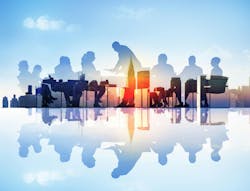 Abstract Image Of Business Meeting In A Cityscape Abstract Image Of Business Meeting In A Cityscape