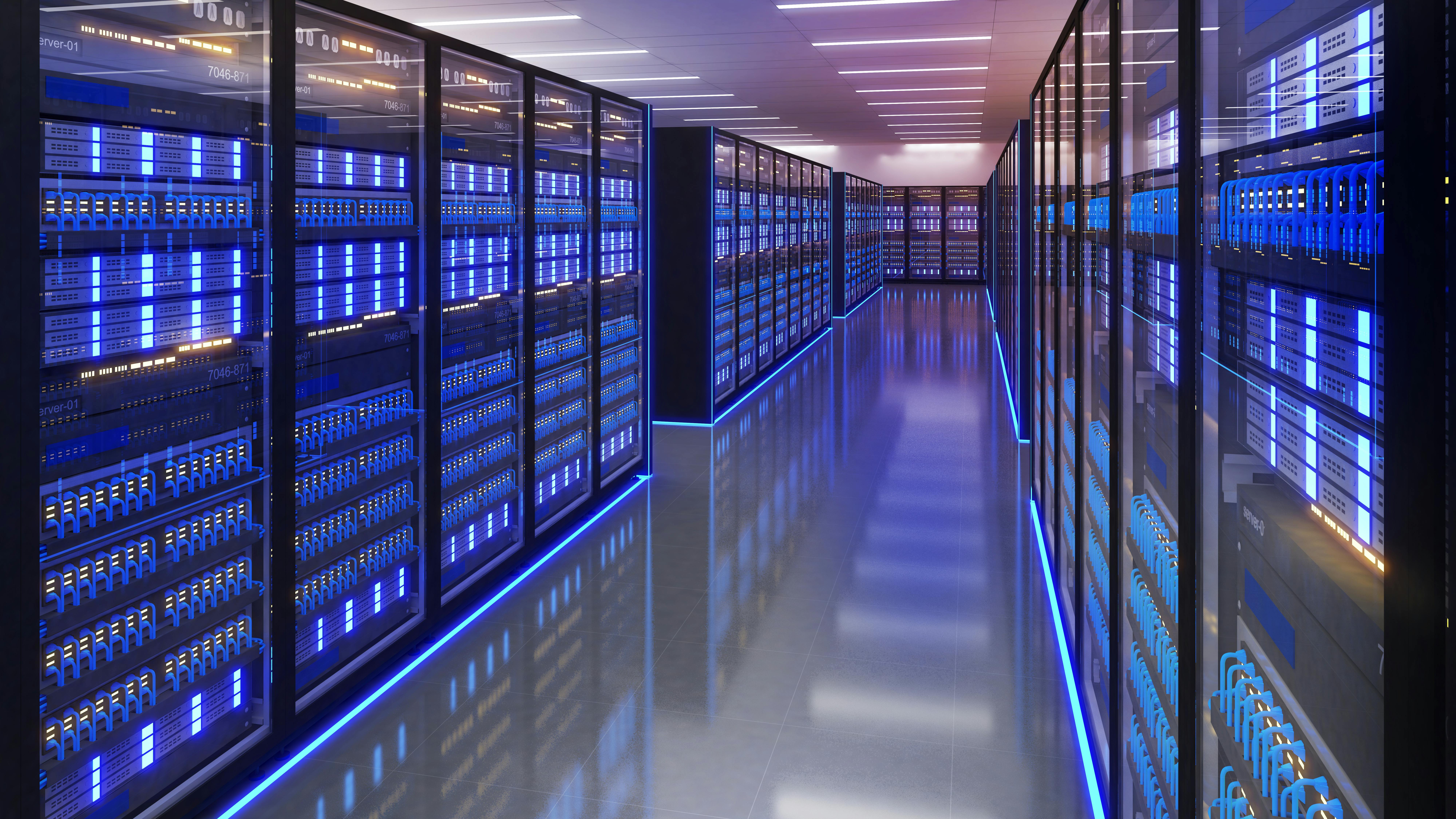 The halls of a data center