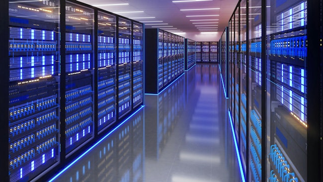 The halls of a data center
