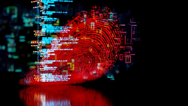 Digital security concept with finger print