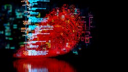 Digital security concept with finger print Digital security concept with finger print