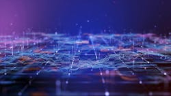 Blue futuristic digital technology landscape Blue futuristic digital technology landscape