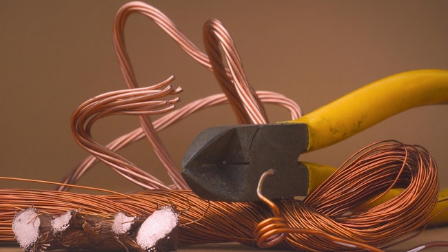 Copper wire and a wire cutter.