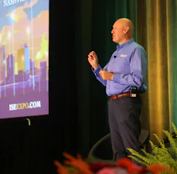 Randall René speaking to keynote audience.