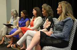 Women in Telecom Breakfast & Panel Discussion moderated by (left to right) Janice Oliva, EndeavorB2B, and panelists Ali Alexander Phillips, Arriva; Lauren Sanders, BBT; Marge Jackson, Brightspeed; Sarah Le Blanc, Clark Growth Partners.
